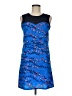 Influence 100% Polyester Graphic Blue Cocktail Dress Size 8 - photo 1