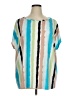 Worthington Stripes Teal Short Sleeve Blouse Size 1X - photo 1