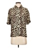 Alexander Jordan 100% Rayon Animal Print Brown Short Sleeve Blouse Size S - photo 1