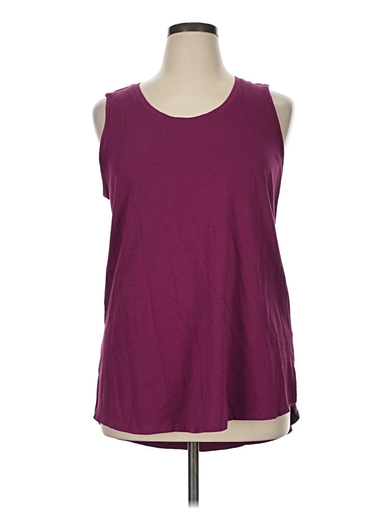 Pre-owned Soft Surroundings Sleeveless T-shirt In Burgundy