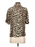 Alexander Jordan 100% Rayon Animal Print Brown Short Sleeve Blouse Size S - photo 2