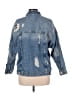 Zara Basic Hearts Blue Denim Jacket Size L - photo 2
