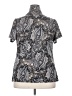 Brittany Black Paisley Gray Short Sleeve Blouse Size 2X - photo 2