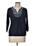 Lucky Brand Blue 3/4 Sleeve Top Size L - photo 1