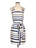 Aqua 100% Polyester Stripes Blue Casual Dress Size XS - photo 1