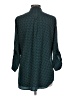 Fun2Fun 100% Polyester Polka Dots Teal 3/4 Sleeve Blouse Size L - photo 2