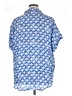 Sigrid Olsen 100% Linen Print Blue Short Sleeve Blouse Size 1X - photo 2