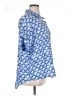 Sigrid Olsen 100% Linen Print Blue Short Sleeve Blouse Size 1X - photo 4