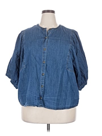 Old Navy 3/4 Sleeve Button-Down Shirt (view 1)