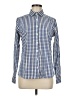 Lands' End 100% Baumwolle Checkered-gingham Blue Long Sleeve Button-Down Shirt Size 6 - photo 1