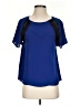 Collective Concepts 100% Polyester Blue Short Sleeve Blouse Size S - photo 1