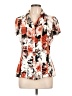 DressBarn Floral Orange Short Sleeve Blouse Size L - photo 1