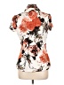 DressBarn Floral Orange Short Sleeve Blouse Size L - photo 2
