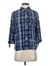 J.Jill Plaid Blue 3/4 Sleeve Button-Down Shirt Size XS - photo 1