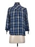 J.Jill Plaid Blue 3/4 Sleeve Button-Down Shirt Size XS - photo 2