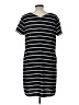 Apt. 9 100% Polyester Stripes Black Casual Dress Size L - photo 2