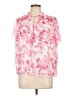 Maison d' Amelie 100% Polyester Floral Pink Short Sleeve Blouse Size L - photo 1