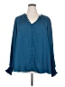 Torrid 100% Polyester Teal Long Sleeve Blouse Size 3X Plus (3) - photo 1