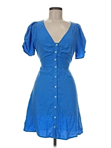 Madewell V-Neck Button-Front Mini Dress (view 1)