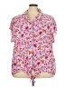 Torrid Floral Pink Short Sleeve Blouse Size 3X Plus (3) - photo 1