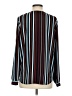 Halogen 100% Polyester Stripes Blue Long Sleeve Blouse Size S - photo 2