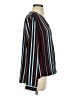 Halogen 100% Polyester Stripes Blue Long Sleeve Blouse Size S - photo 4