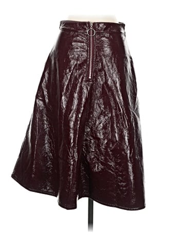 Elli White Faux Leather Skirt (view 2)