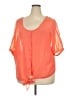 Dots 100% Polyester Orange Short Sleeve Blouse Size 2X - photo 1