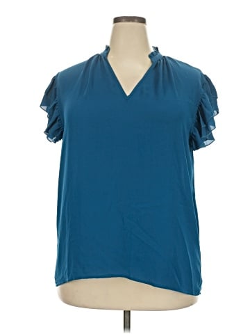 New York & Company Short Sleeve Blouse (view 1)