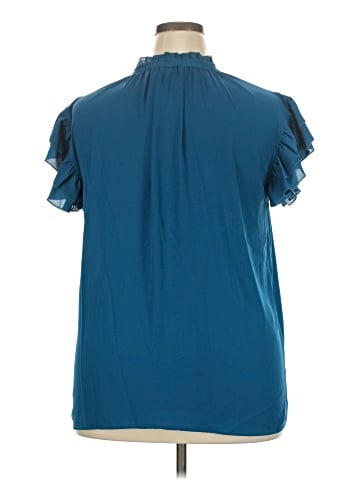 New York & Company Short Sleeve Blouse (view 2)