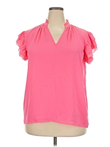 New York & Company Short Sleeve Blouse (view 1)