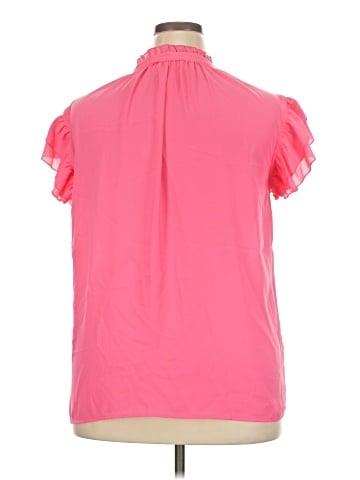 New York & Company Short Sleeve Blouse (view 2)