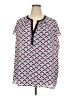 Signature Studio 100% Polyester Blue Short Sleeve Blouse Size 2X - photo 1
