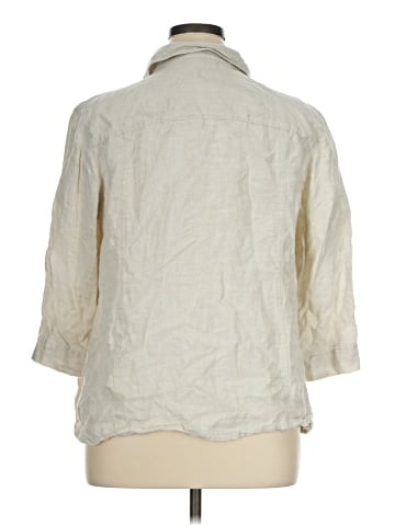 JM Collection 3/4 Sleeve Button-Down Shirt (view 2)
