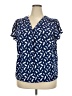 Hilary Radley 100% Polyester Blue Short Sleeve Blouse Size XXL - photo 1