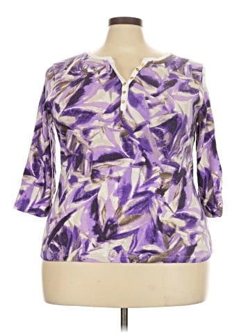 Karen Scott Sport 3/4 Sleeve Blouse (view 1)