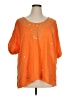 J.Jill 100% Linen Orange Short Sleeve Blouse Size XL - photo 1