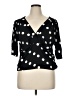 Tiny 100% Polyester Polka Dots Black 3/4 Sleeve Blouse Size XL - photo 1