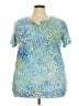 Cj Banks 100% Polyester Blue Short Sleeve Top Size 2X - photo 1