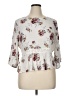 ABound 100% Rayon Floral Ivory 3/4 Sleeve Blouse Size XL - photo 1