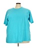 D&Co. Solid Teal Short Sleeve T-Shirt Size 2X - photo 1