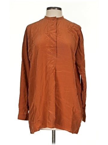 Vince. Long Sleeve Silk Top (view 1)