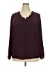 41Hawthorn 100% Polyester Burgundy Long Sleeve Blouse Size 2X - photo 1