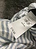 Gap 100% Linen Stripes Silver 3/4 Sleeve Button-Down Shirt Size Lg Petite - photo 8