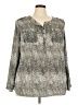 Dalia Collection Gray Long Sleeve Blouse Size 3X - photo 1