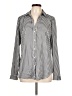 Ann Taylor 100% Polyester Houndstooth Silver Long Sleeve Blouse Size L - photo 1