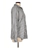 Ann Taylor 100% Polyester Houndstooth Silver Long Sleeve Blouse Size L - photo 4