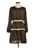 Hem & Thread 100% Polyester Animal Print Brown Casual Dress Size M - photo 1