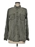 Express 100% Lyocell Green Long Sleeve Button-Down Shirt Size M - photo 1