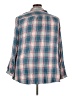 Cato Plaid Blue 3/4 Sleeve Button-Down Shirt Size 26W-28W - photo 2